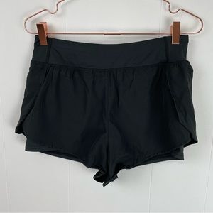 Women's Black Athletic Active Gym Running Shorts
